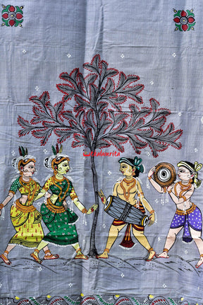 Grey Dupatta Big Tribal