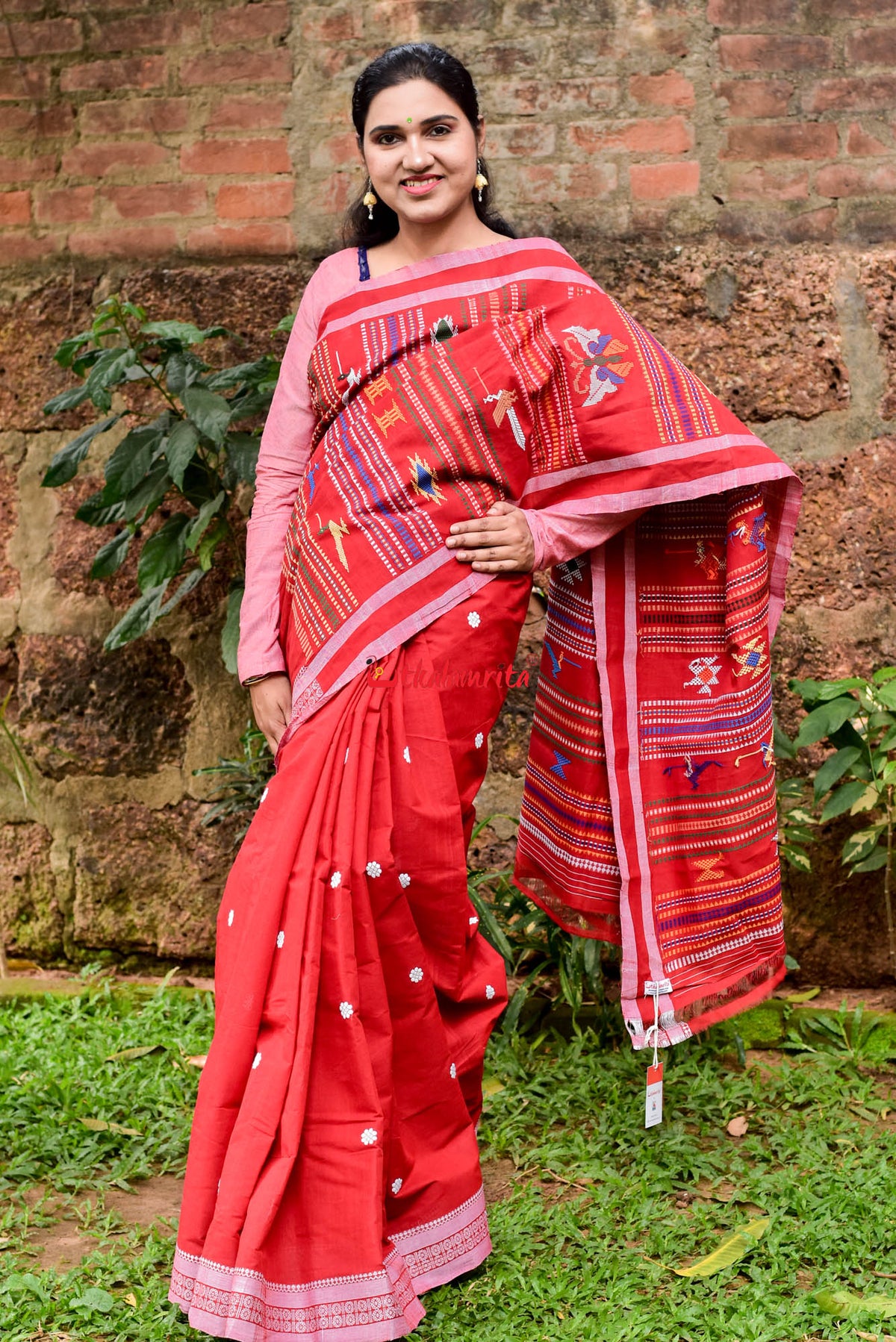 Sindoori Original Ganjam Bomkai Cotton Saree