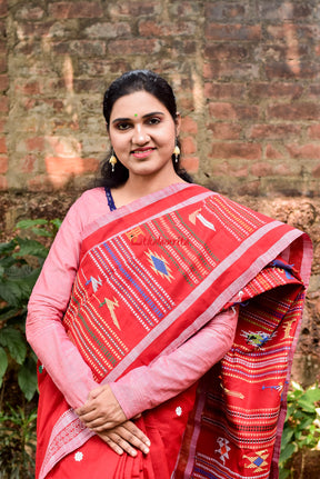 Sindoori Original Ganjam Bomkai Cotton Saree