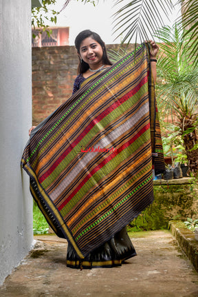 Grey Jaala Gopalpur Tussar Silk Saree