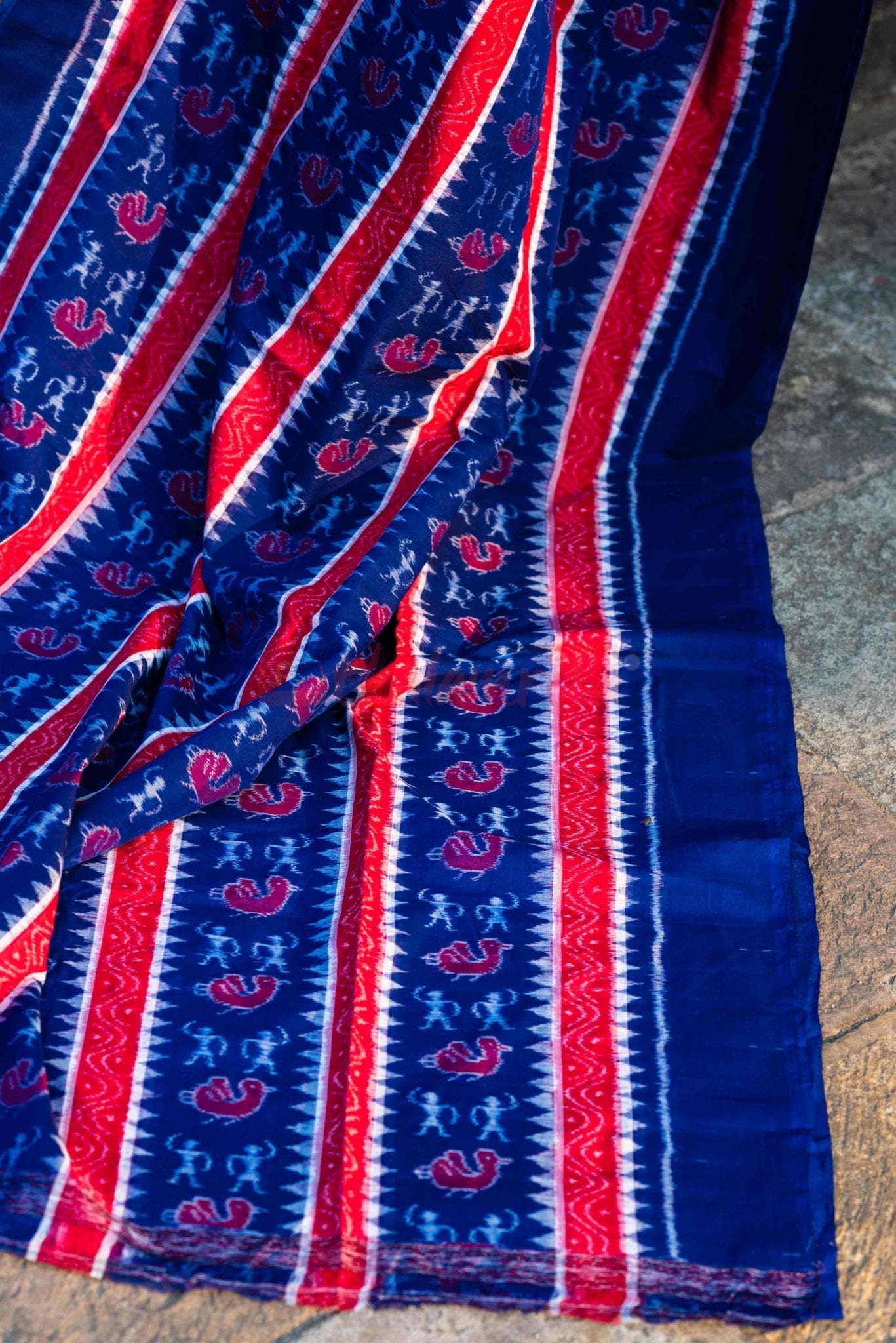 Blue Ducks, Tribals and Lines (Fabric)