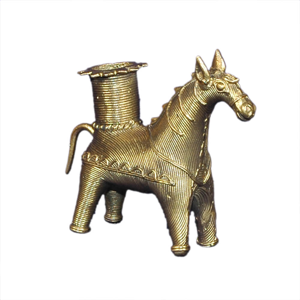 Horse Dhokra Candle Stand