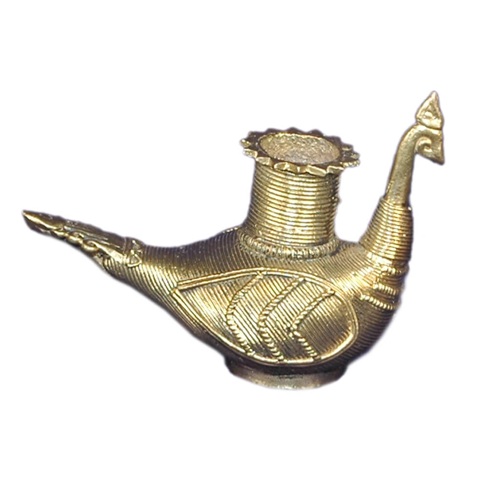 Peacock Dhokra Candle Stand