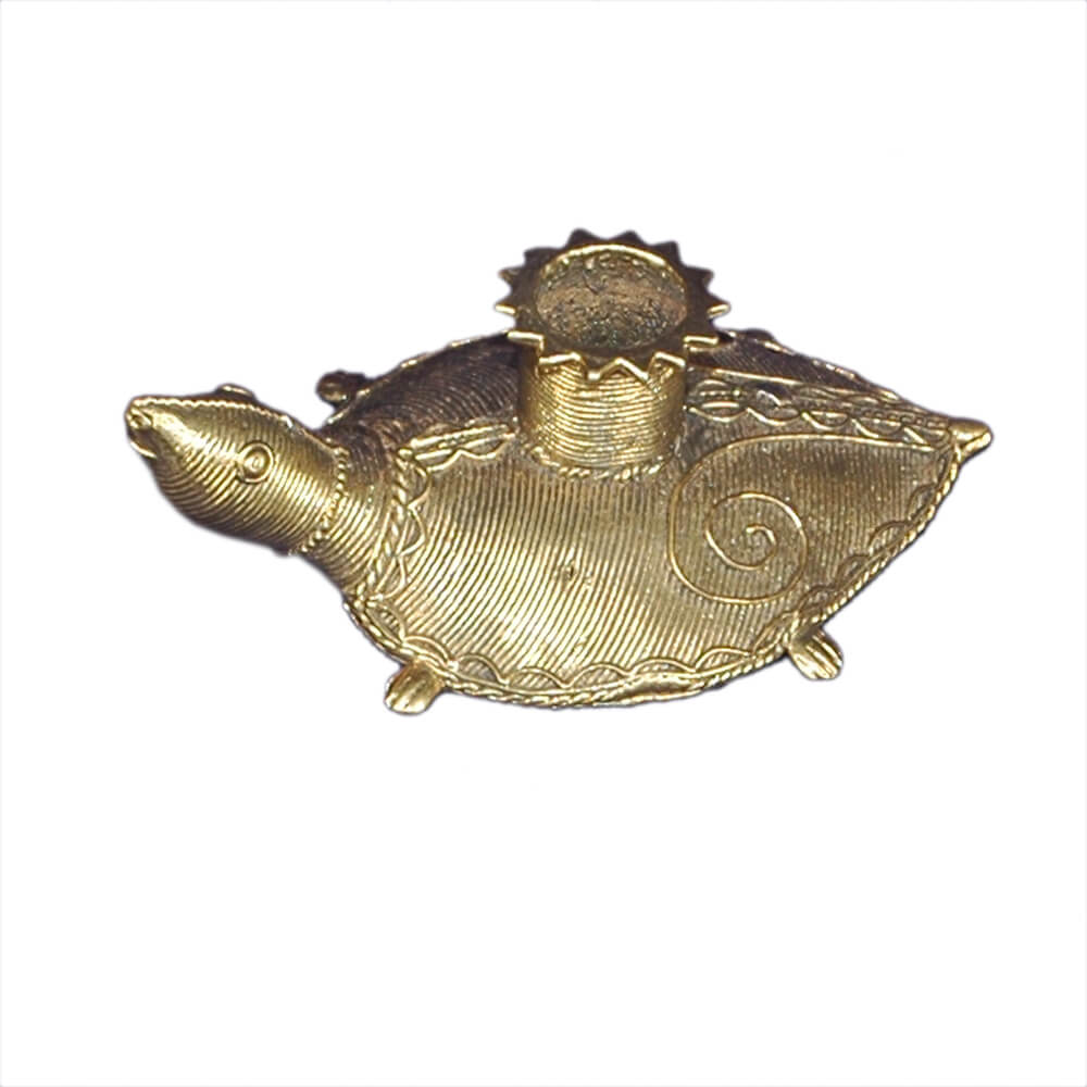 Turtle Dhokra Candle Stand