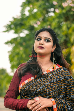 Tribal With Black Ikat Designer Saree