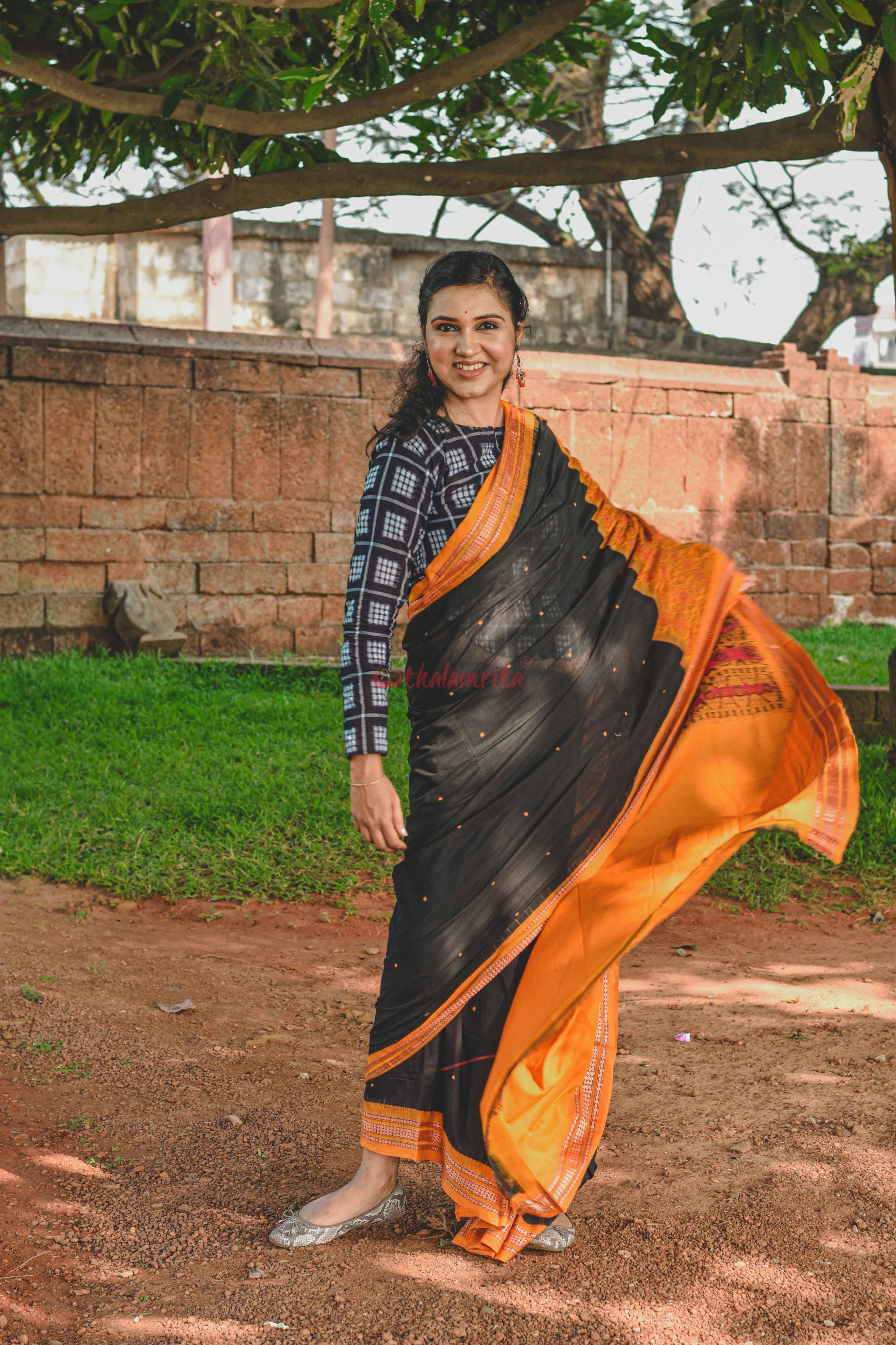 Black Buti Bomkai Saree