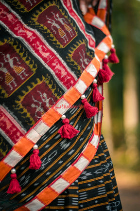 Tribal With Black Ikat Designer Saree