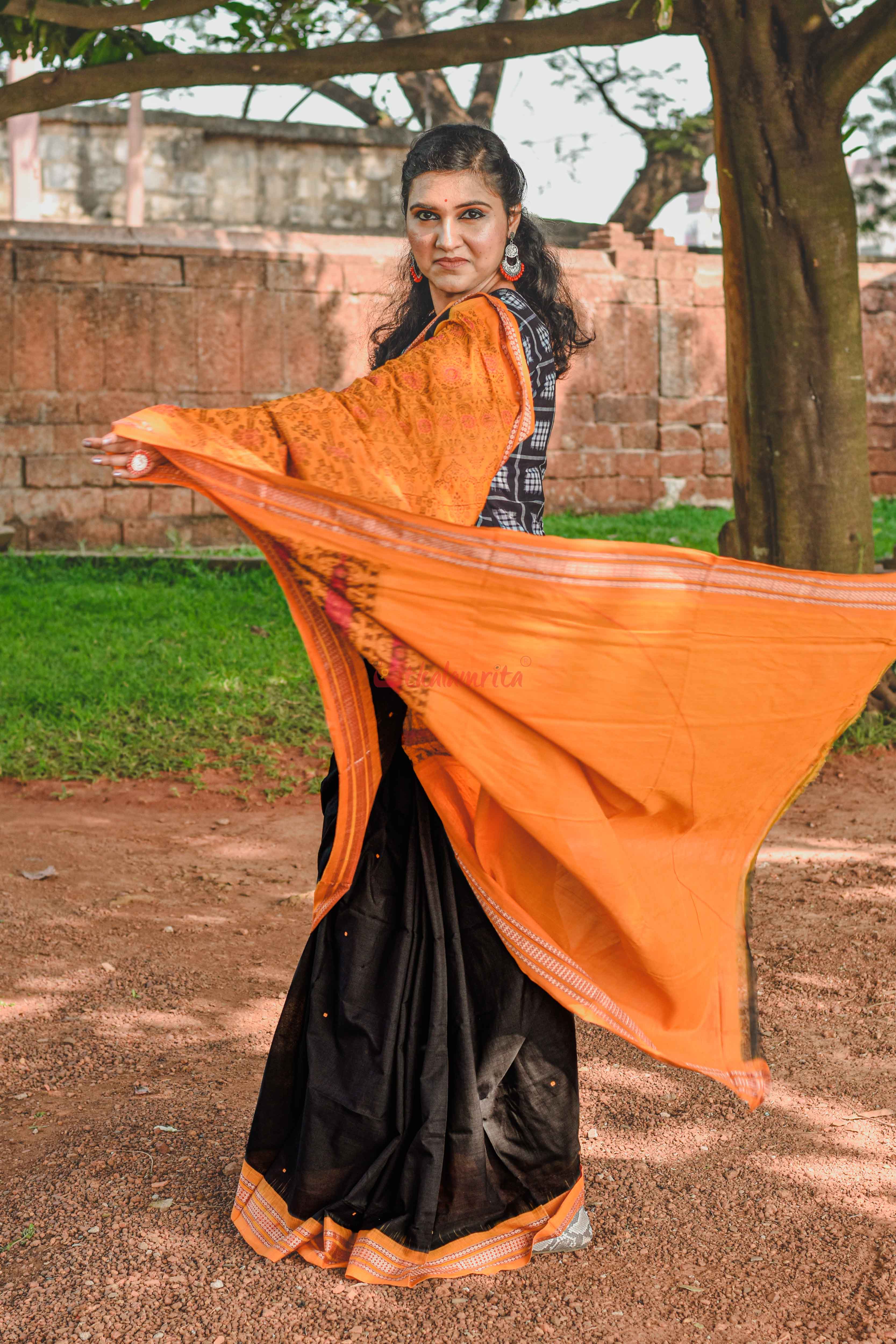 Black Buti Bomkai Saree