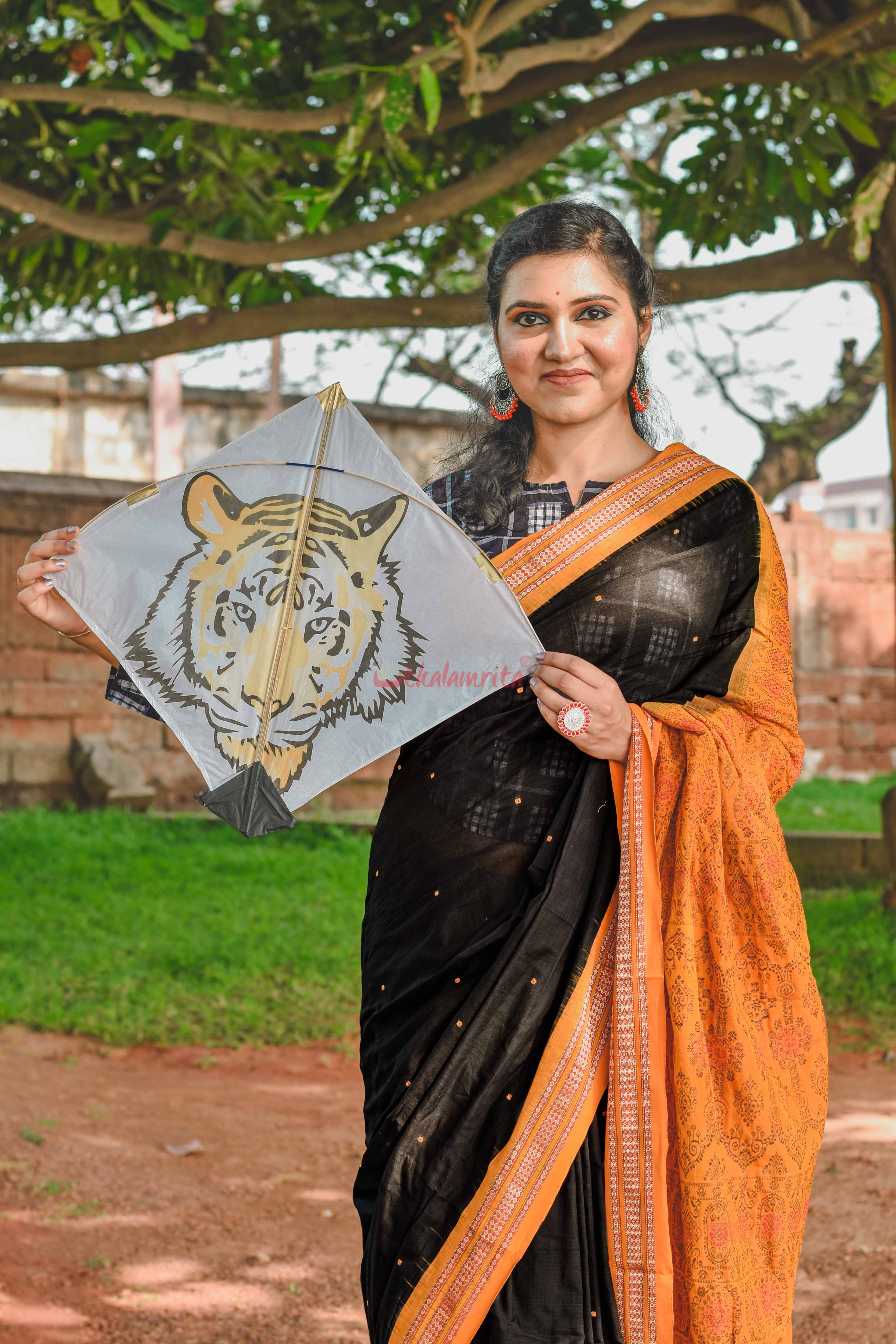 Black Buti Bomkai Saree