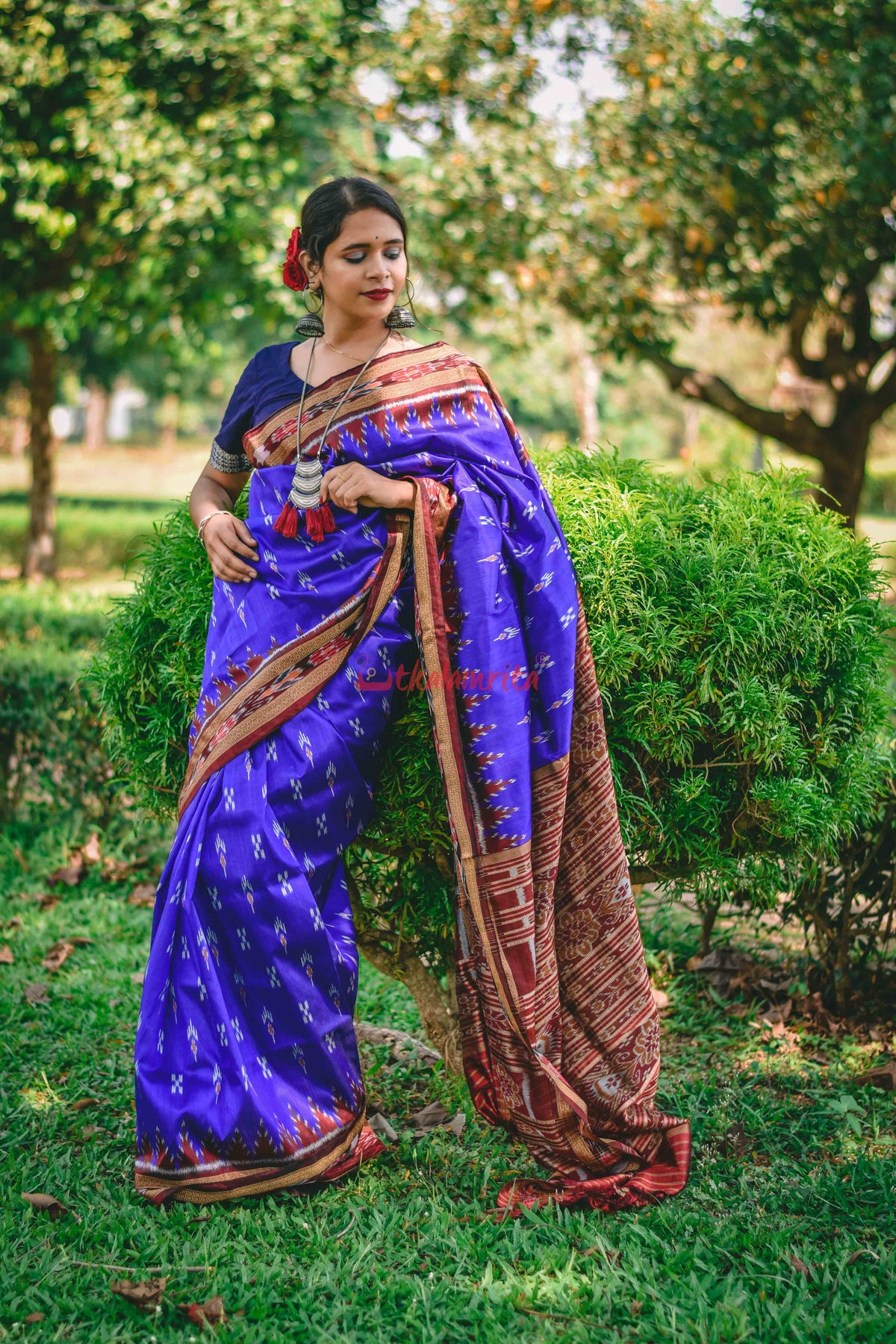 Blue Mayurachandrika Khandua Silk Saree