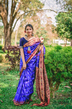 Blue Mayurachandrika Khandua Silk Saree