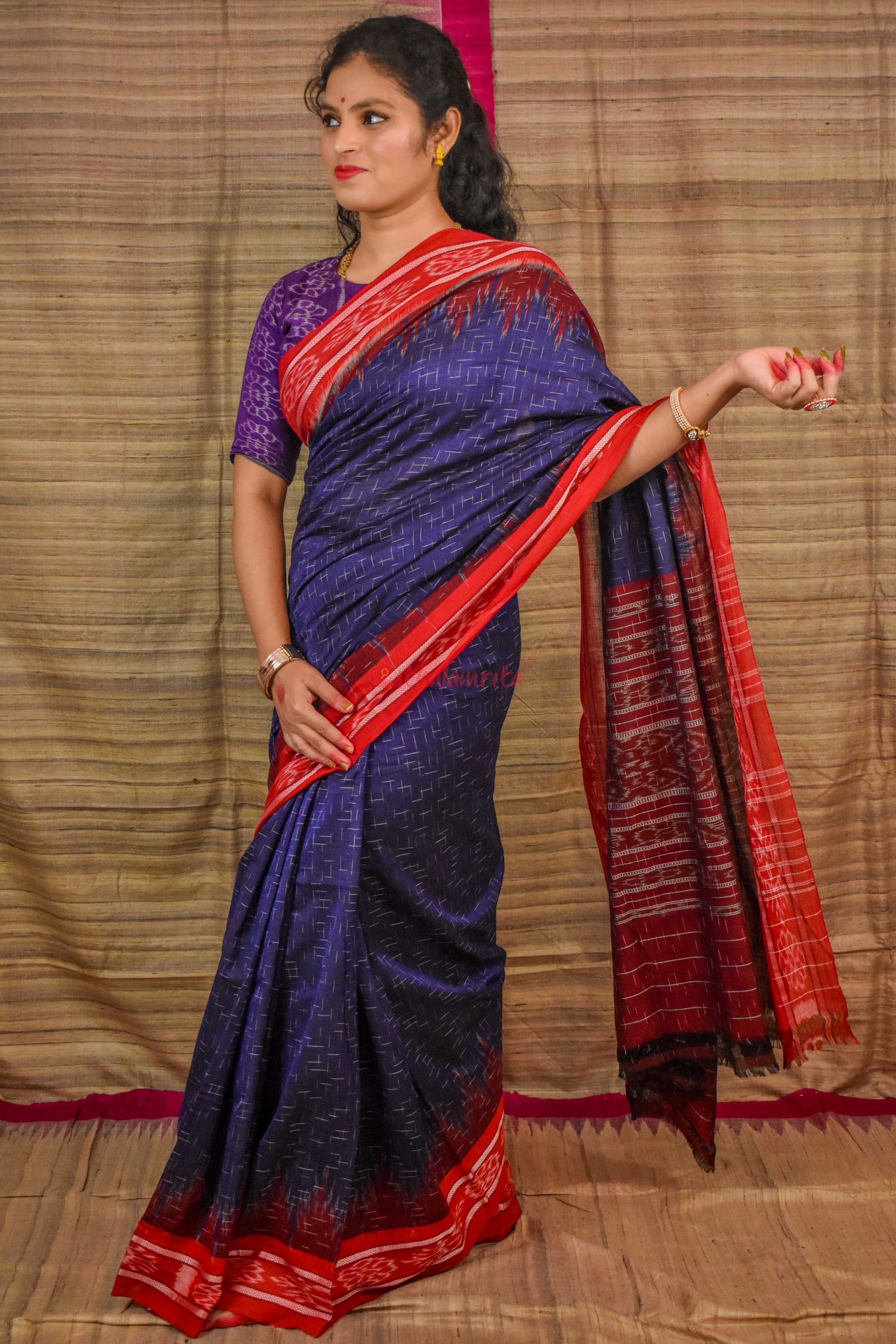 Navy Blue Red  Jharana