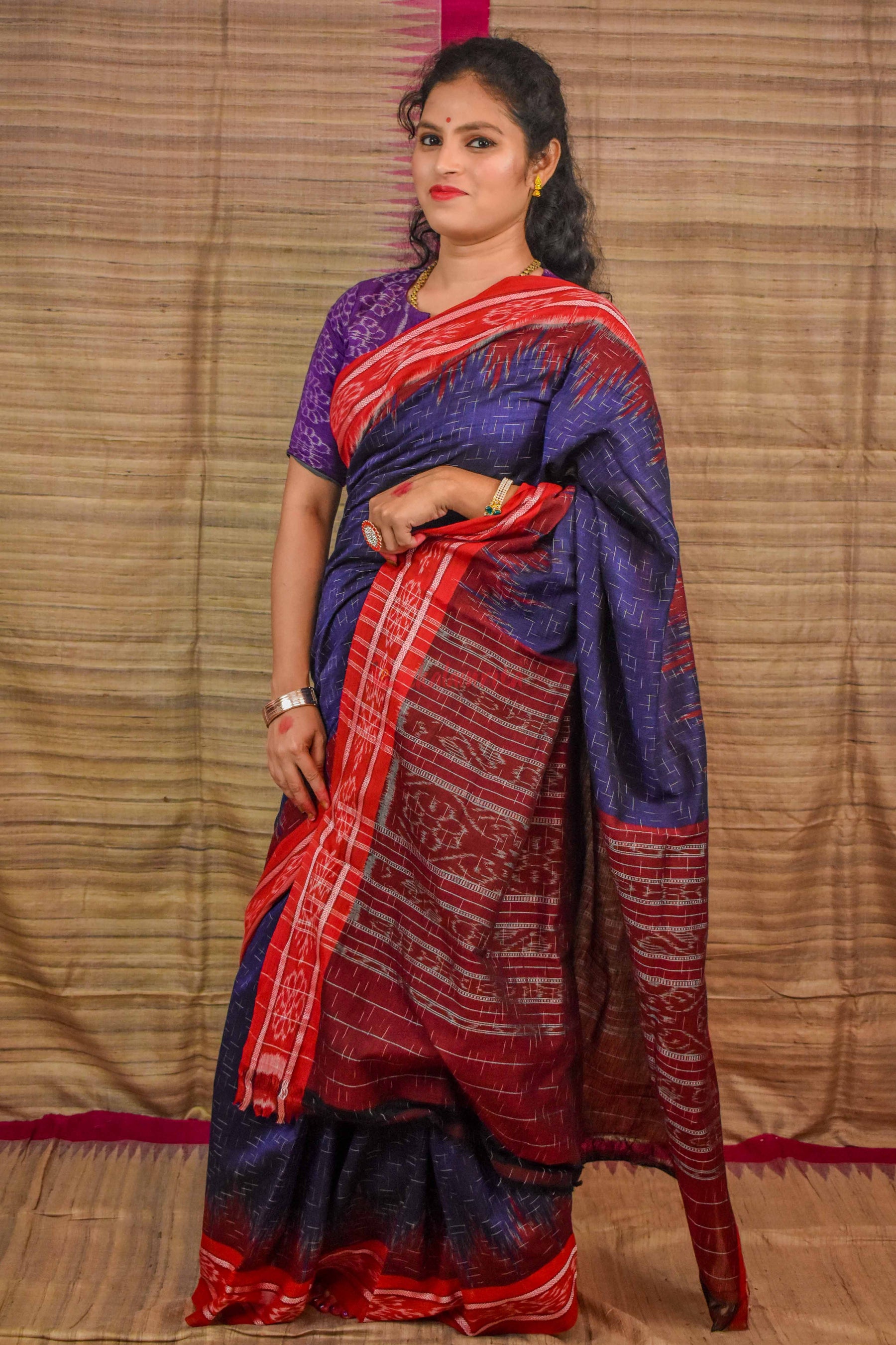 Navy Blue Red  Jharana