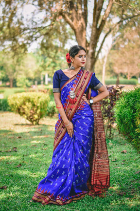 Blue Mayurachandrika Khandua Silk Saree