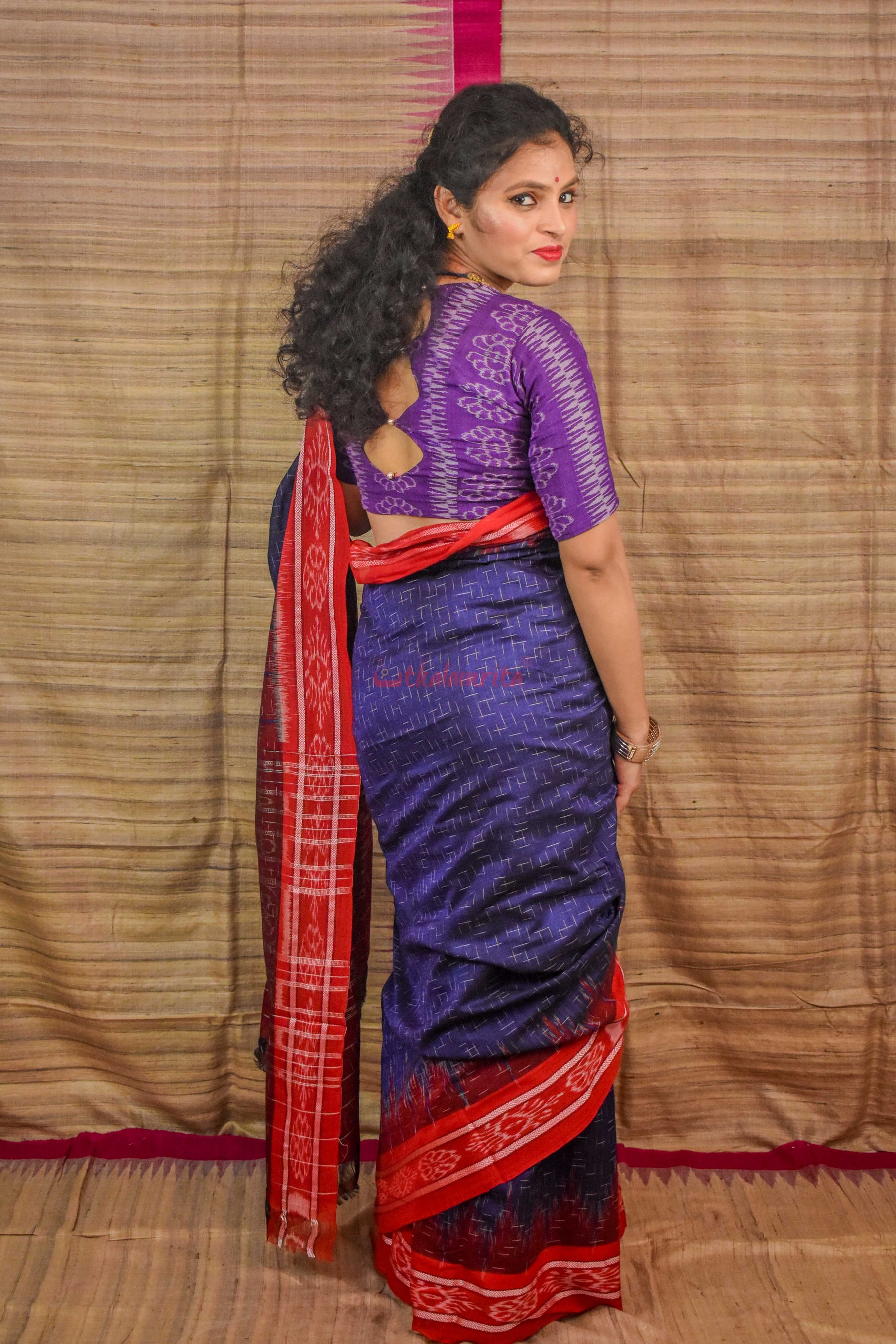 Navy Blue Red  Jharana