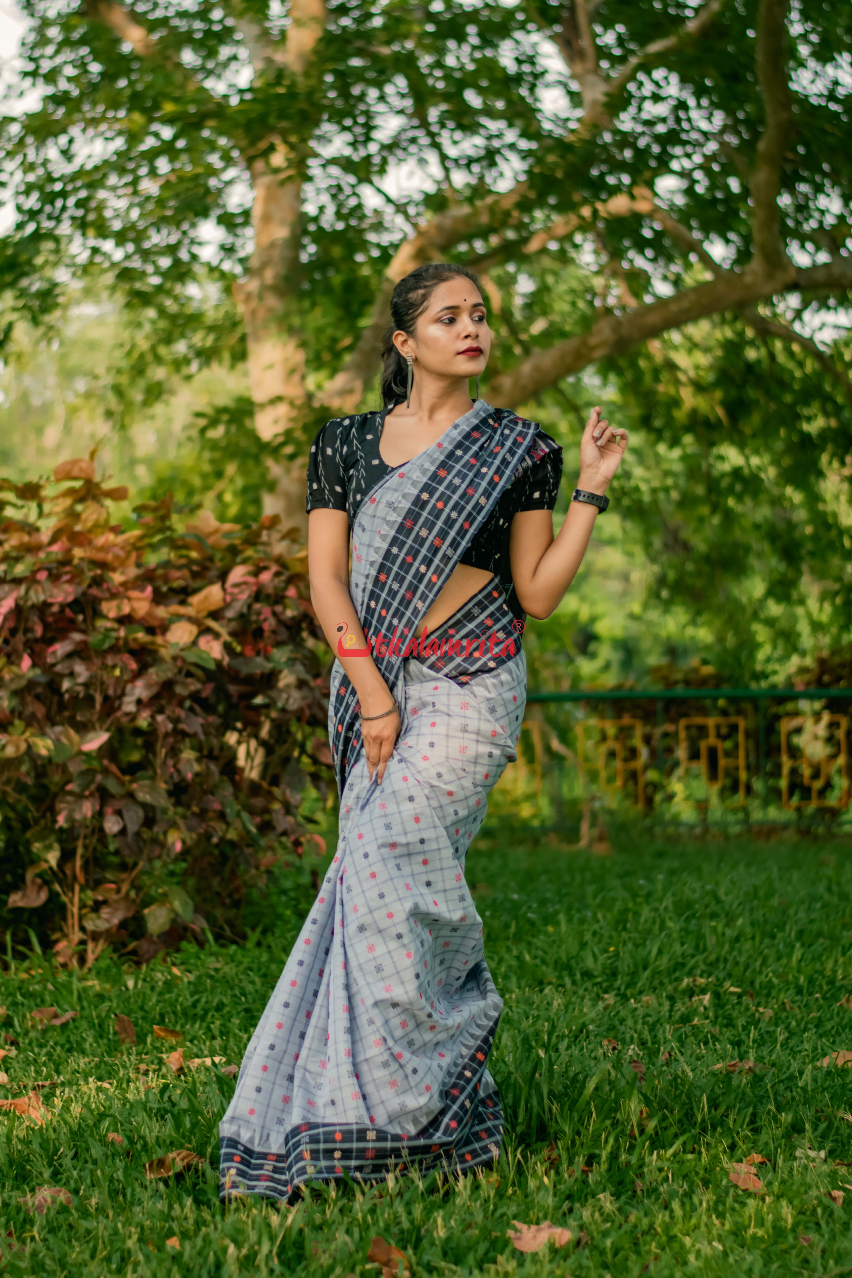 Grey AsmaanTara Phoda Kumbha Sico Saree