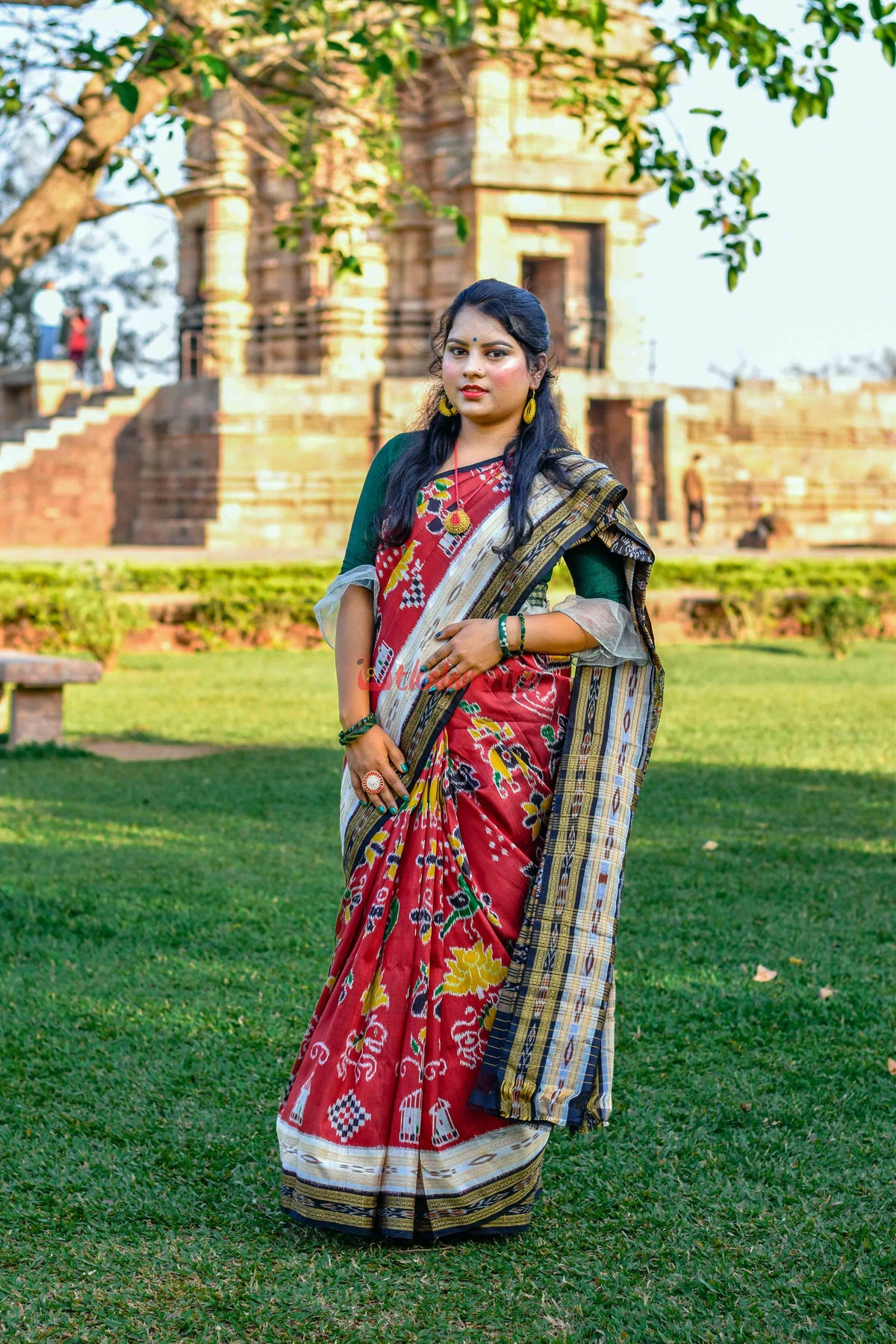 Red Nabarangi Khandua Silk Saree