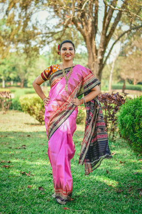 Pink Sachipar Khandua Silk Saree