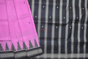 Pink Double Anchal Berhampuri Silk Saree