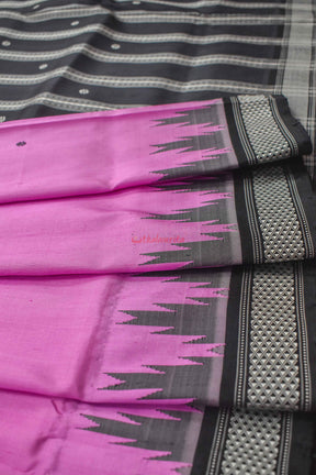 Pink Double Anchal Berhampuri Silk Saree