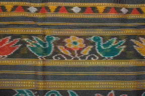 Black Red Flowers Khandua Silk Saree