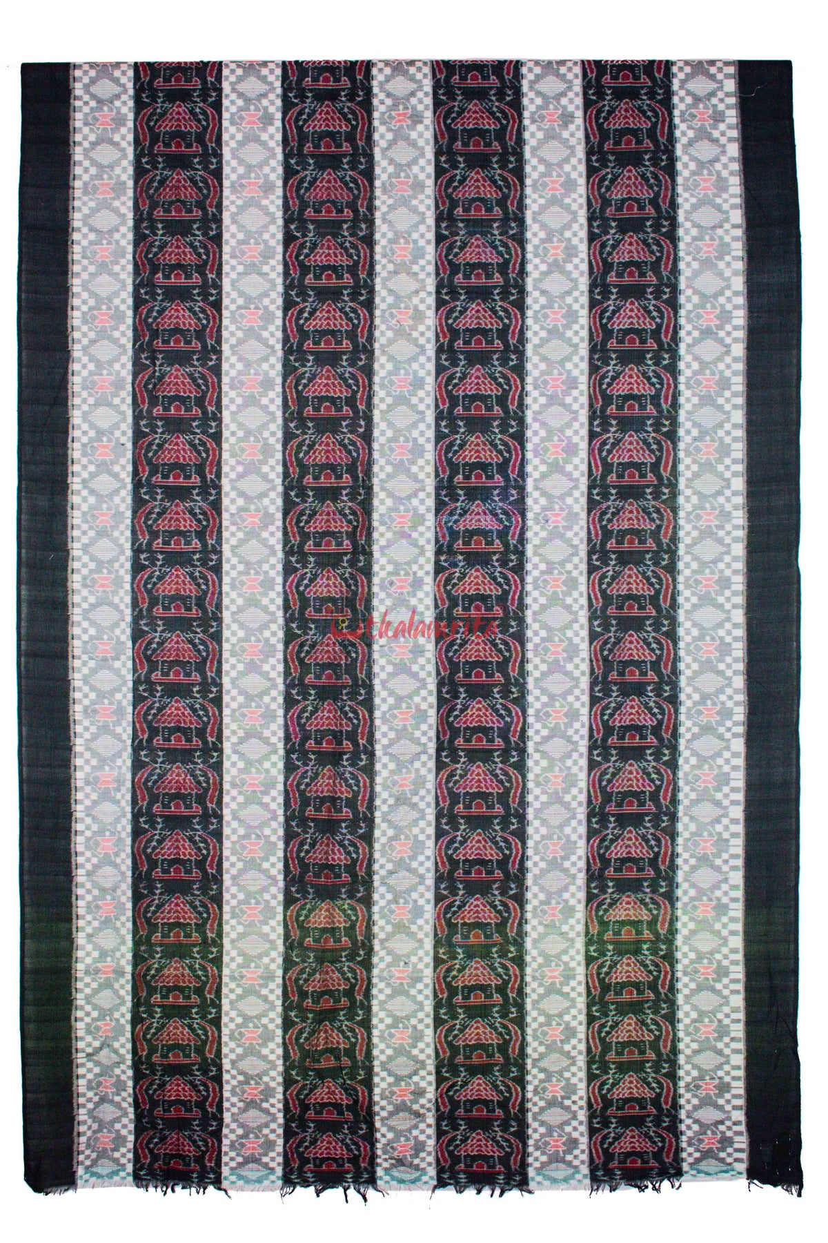 Black White House and tribals (Fabric)