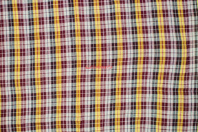 Yellow Maroon Coffee Checks (Fabric)