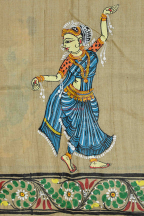 Durga Sumbha Nisumbha Tussar Pattachitra
