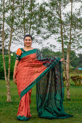 Rusty Sico Bapta Silk Saree