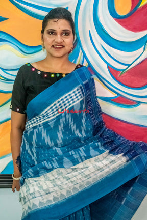 Aqua Flower Kargil Cotton Saree