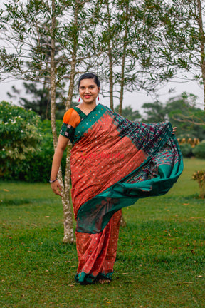 Rusty Sico Bapta Silk Saree