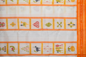 White Orange Nabarangi Khandua Silk