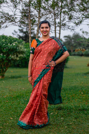 Rusty Sico Bapta Silk Saree