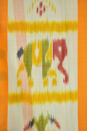 White Orange Nabarangi Khandua Silk