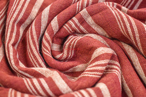 Maroon White Stripes Kotpad (Fabric)