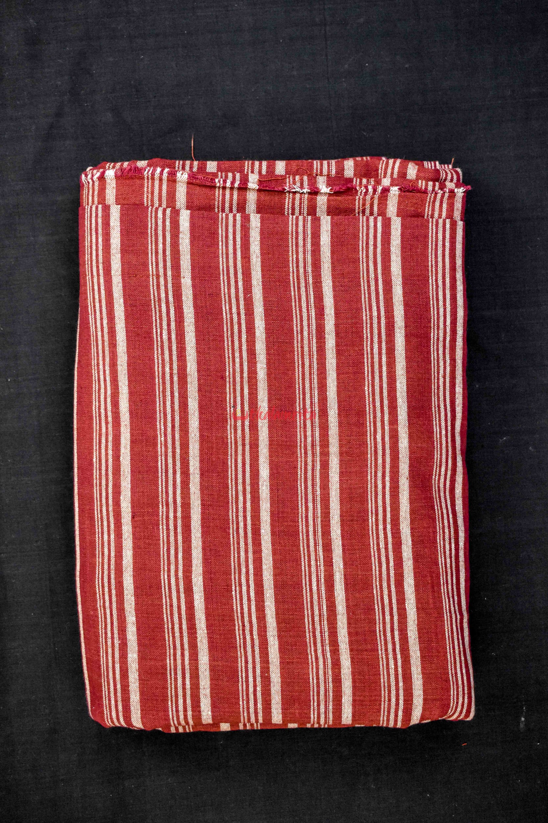 Maroon White Stripes Kotpad (Fabric)