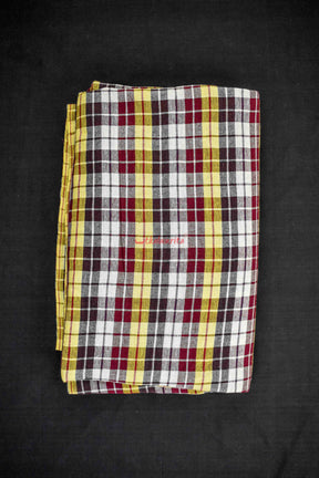 Yellow Maroon Coffee Checks (Fabric)