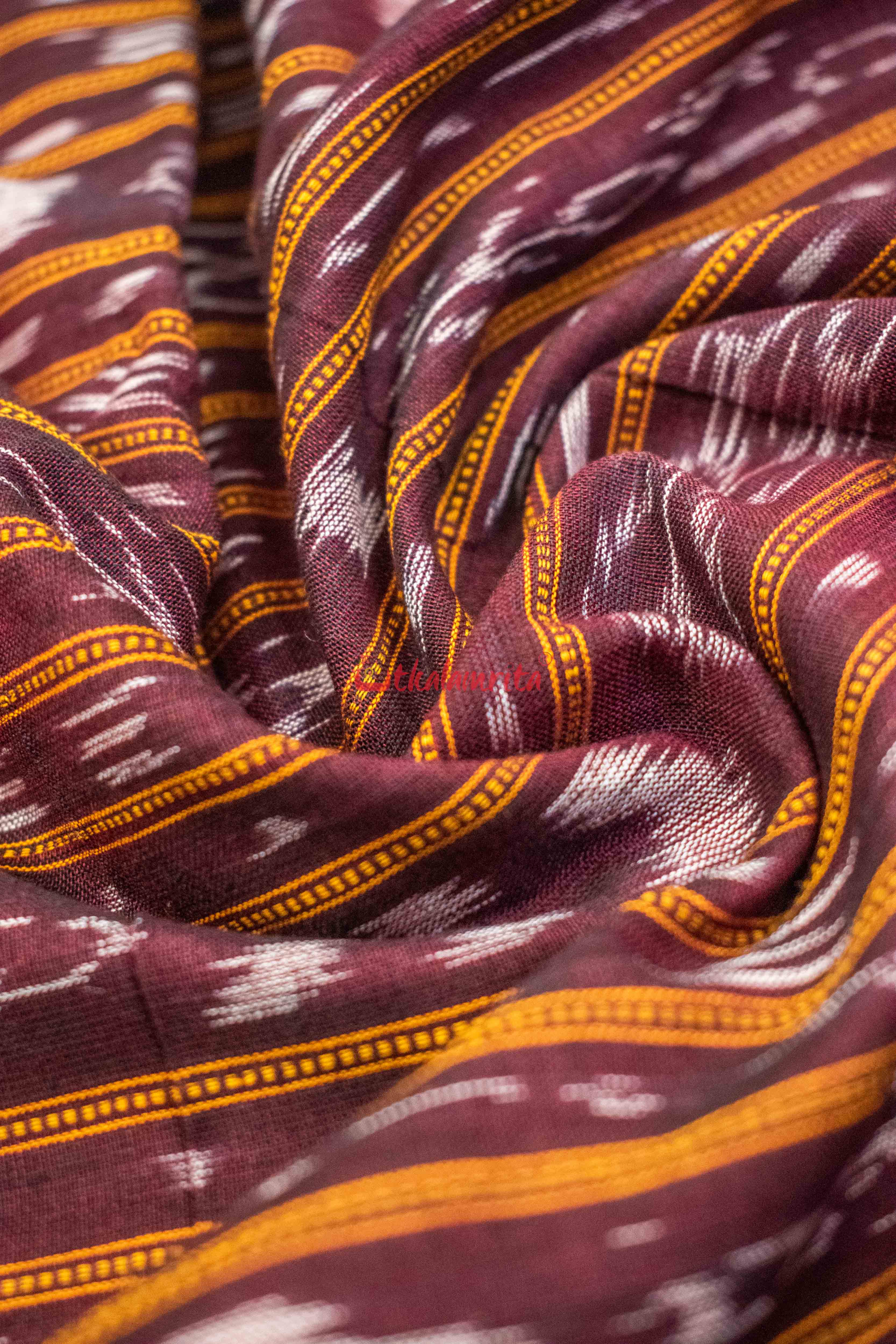 Maroon Grey Ikat Dress Set