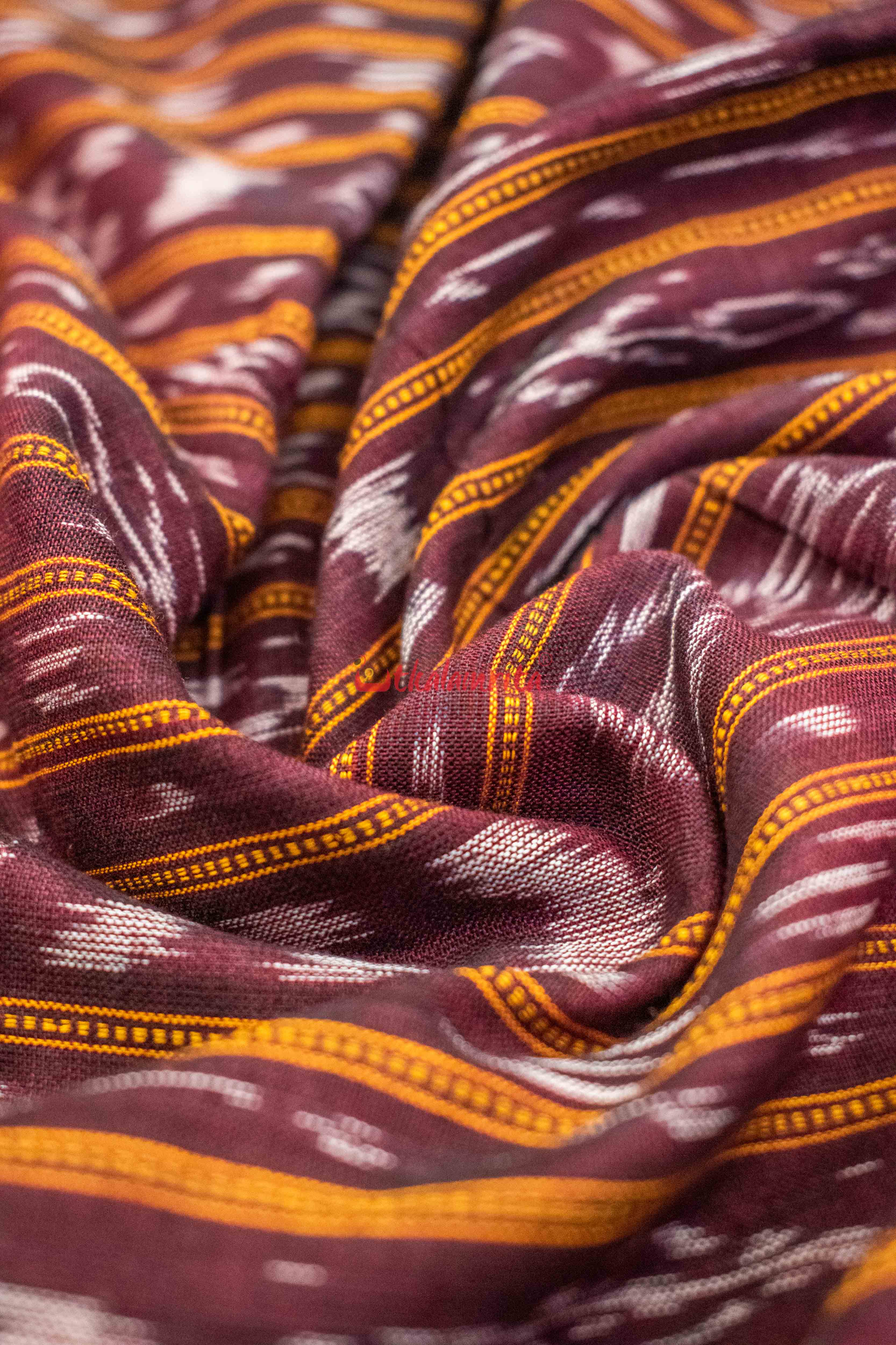 Maroon Grey Ikat Dress Set