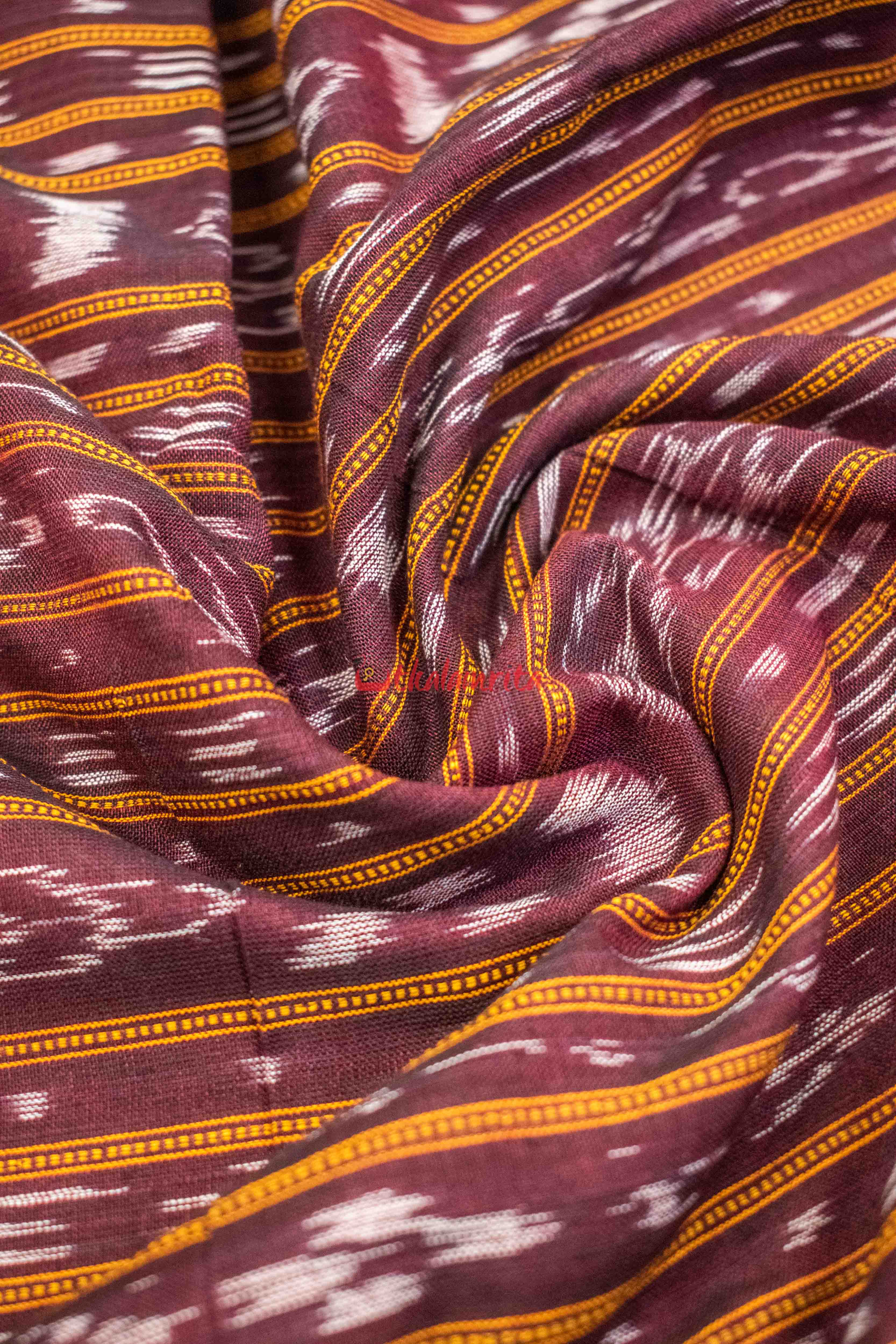 Maroon Grey Ikat Dress Set