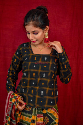 Black Golden Checks and Fishes (blouse)