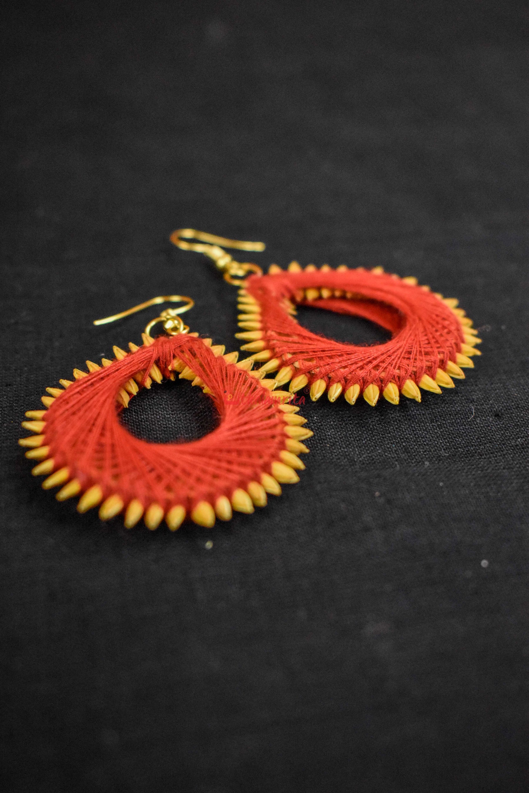 Red Raindrop Paddy Earring