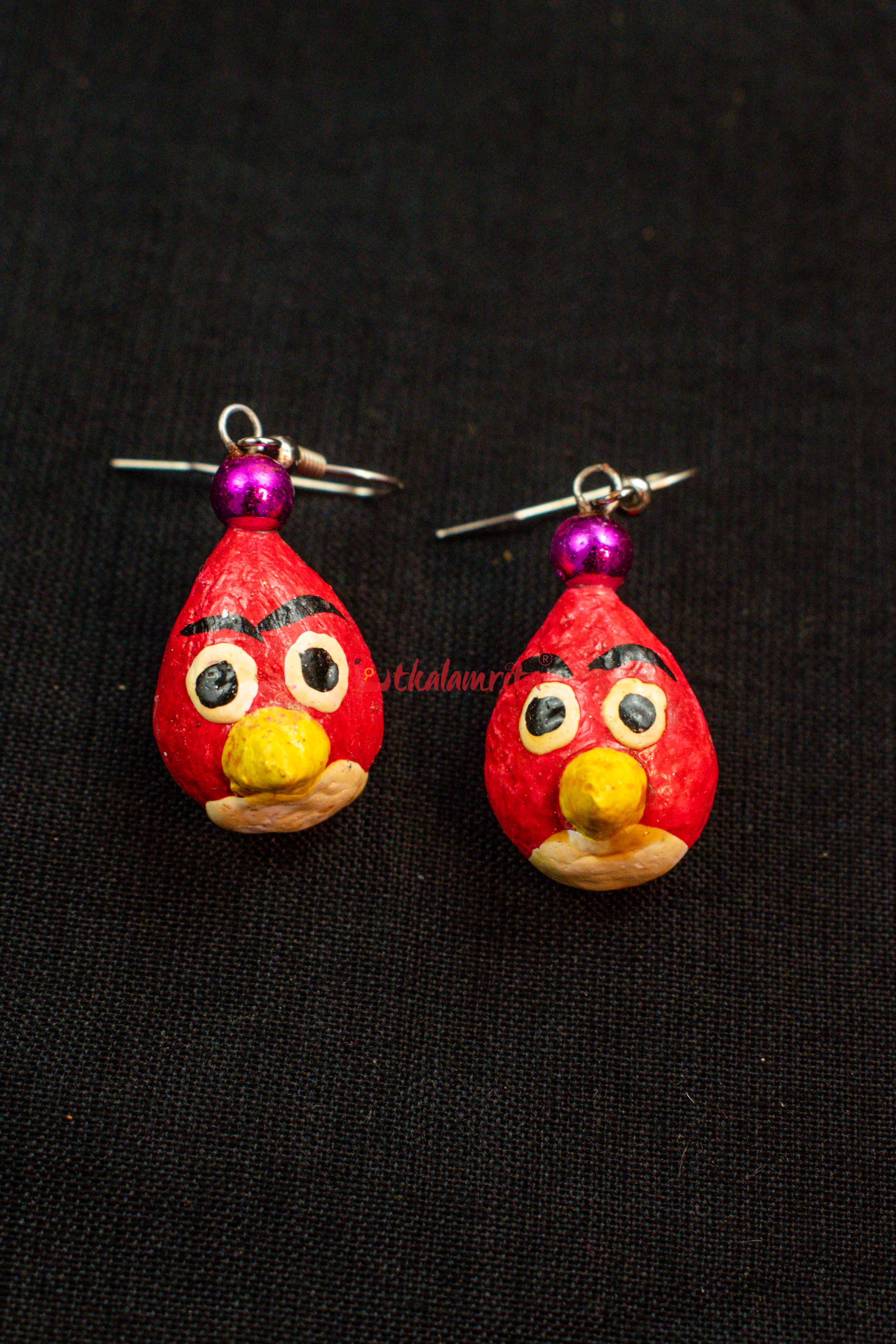 Angry Bird Oval Earrings