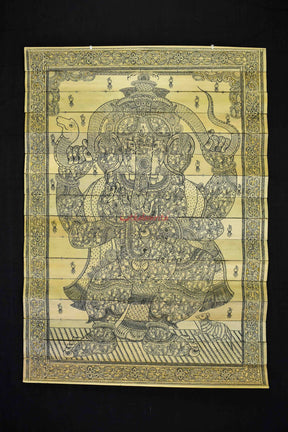 Big Sitting Ganesha (Talapatra Chitra) (14*19 Inches)