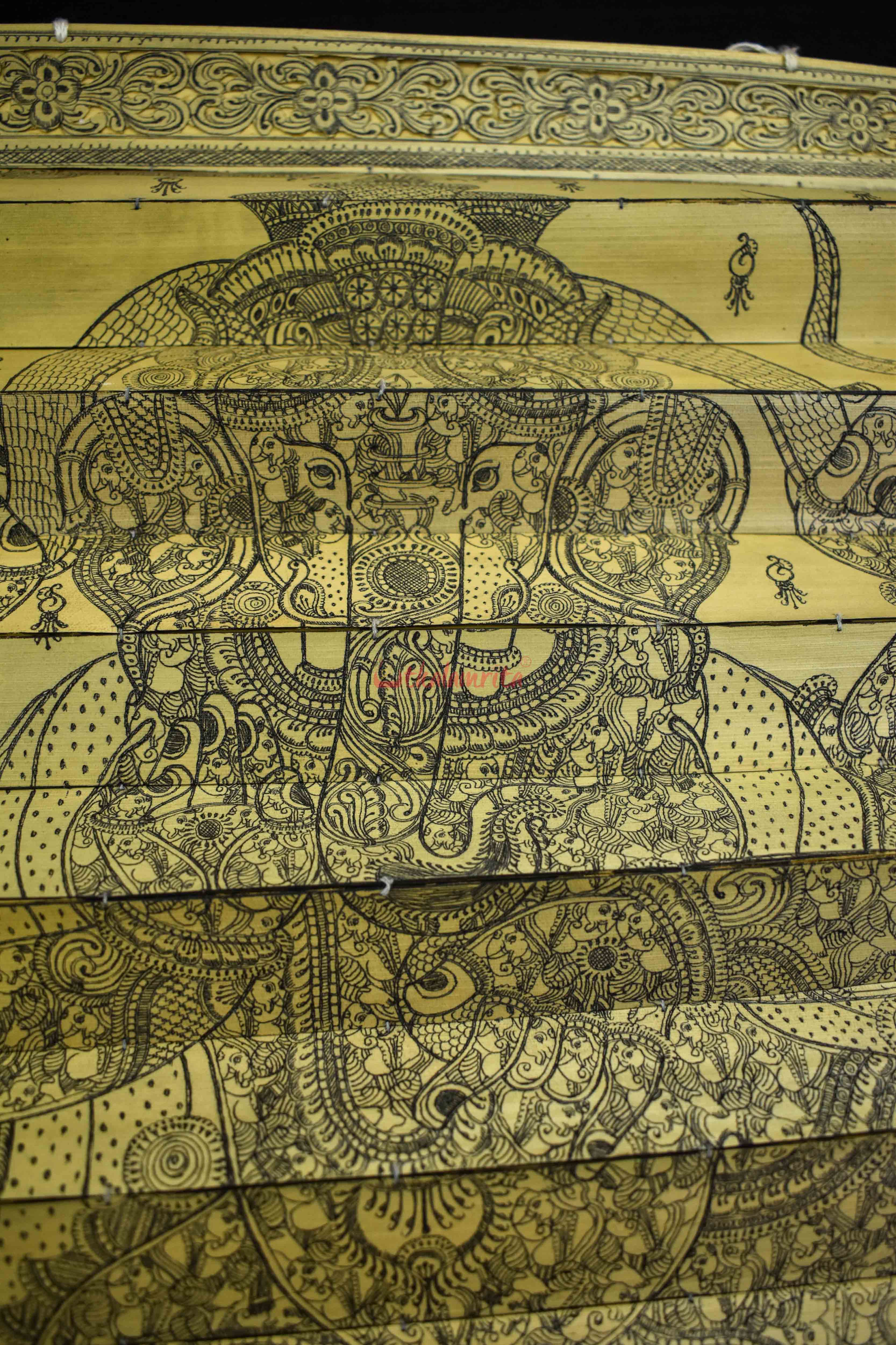 Big Sitting Ganesha (Talapatra Chitra) (14*19 Inches)