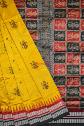 Mustard Double Border Doll Bomkai Silk