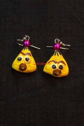 Yellow Angry Bird Triangle Earrings