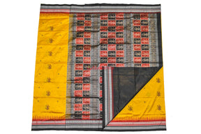 Mustard Double Border Doll Bomkai Silk