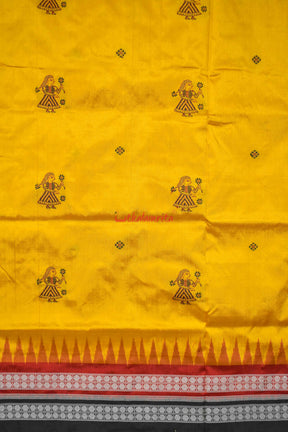 Mustard Double Border Doll Bomkai Silk