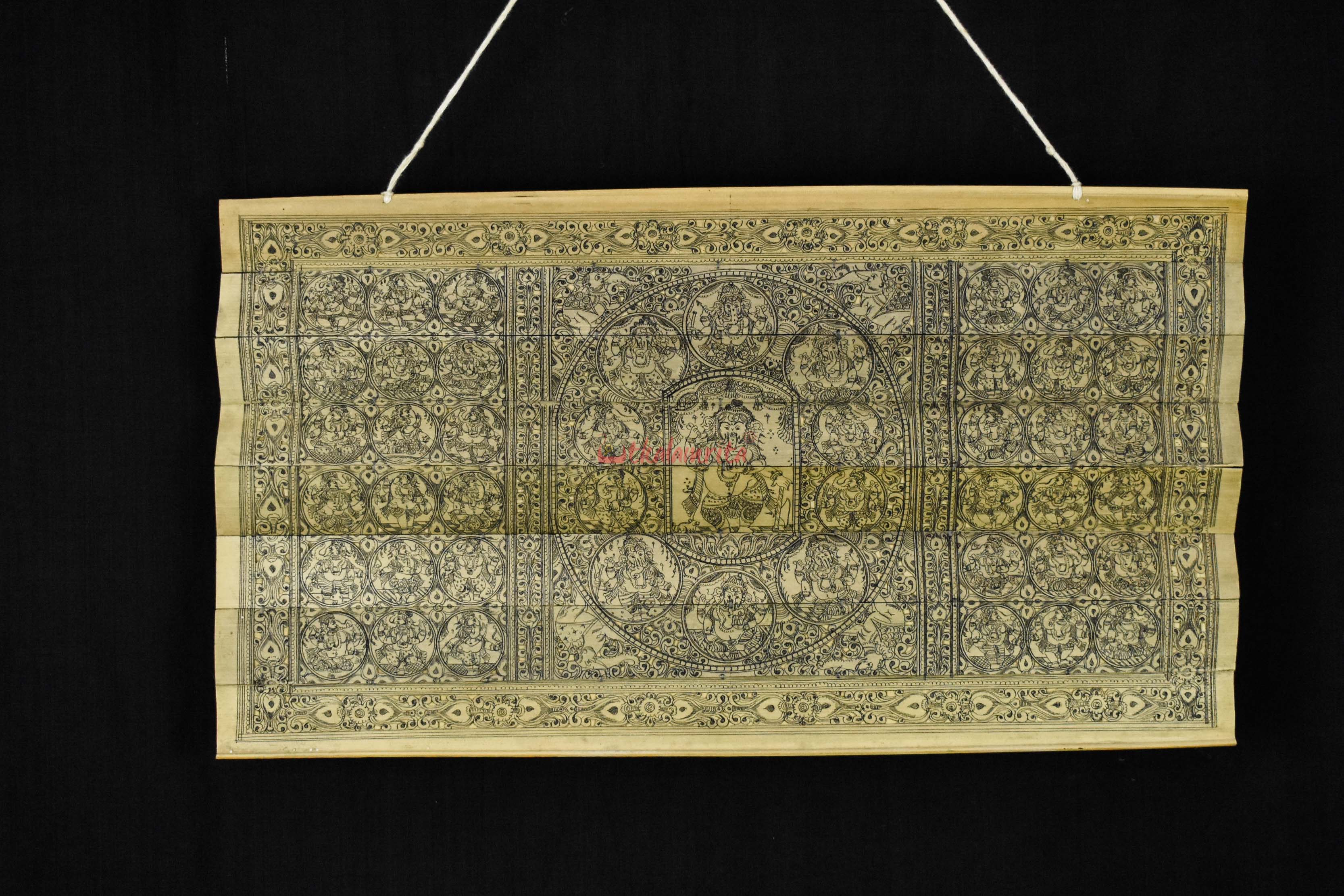 Lord Ganesha DasAvatar (Talapatra Chitra) (18*9 Inches)